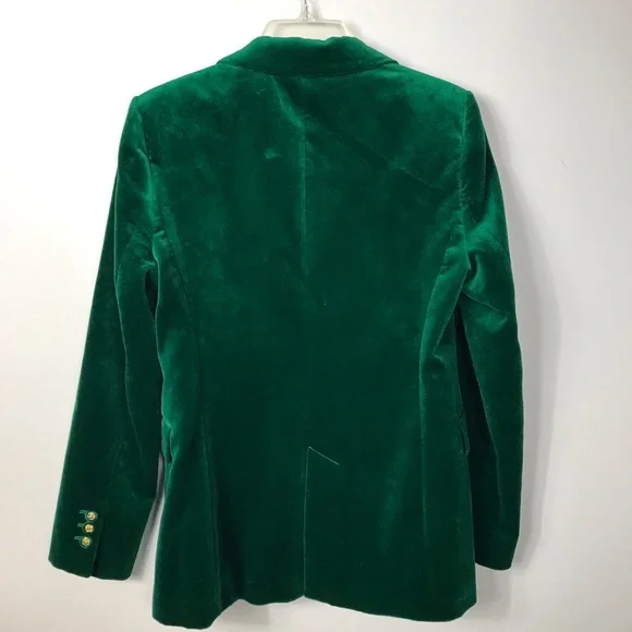 Zara Emerald Green Velvet Fitted Tailored Blazer Women’s size M Limited edit NWT - Picture 2 of 9